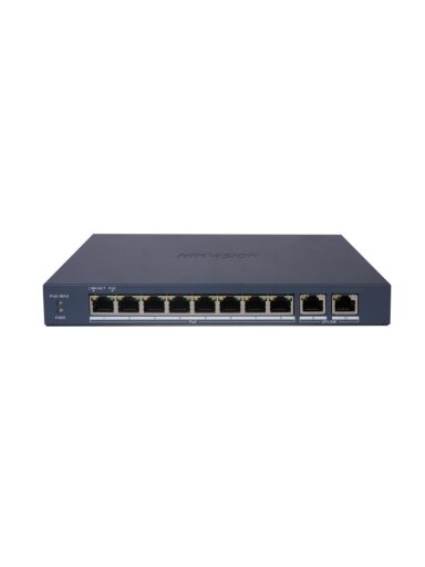 10 prievadų, 8 PoE komutatorius Hikvision DS-3E1510P-EI/M(B)