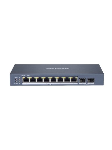 10 prievadų, 8 PoE prievadų komutatorius Hik-vision DS-3E1510P-SI