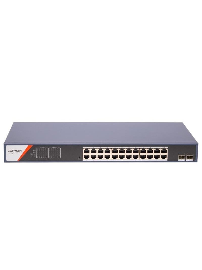 26 prievadų, 24 PoE prievadų komutatorius Hikvision DS-3E1526P-SI-24P2F