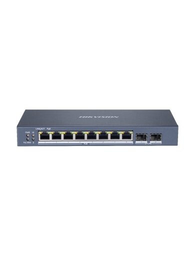 Hikvision 10 prievadų 8 PoE valdomas komutatorius DS-3E1510P-SI-8P2F