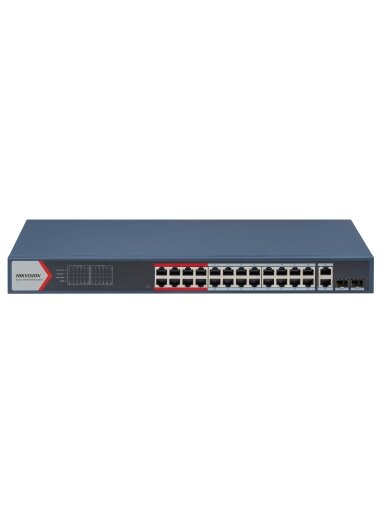 Hikvision 26 prievadų 24 PoE valdomas komutatorius DS-3E1326P-EI(B)