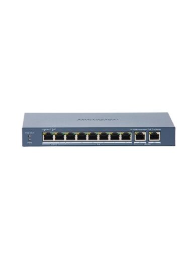 Hikvision 10 prievadų 8 PoE prievadų komutatorius DS-3E0310HP-E(C) Hikvision 10 prievadų 8 PoE prievadų komutatorius DS-3E0310HP-E(C)