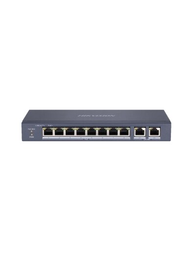 Hikvision 10 prievadų 8 PoE prievadų komutatorius DS-3E0310P-E/M Hikvision 10 prievadų 8 PoE prievadų komutatorius DS-3E0310P-E/M