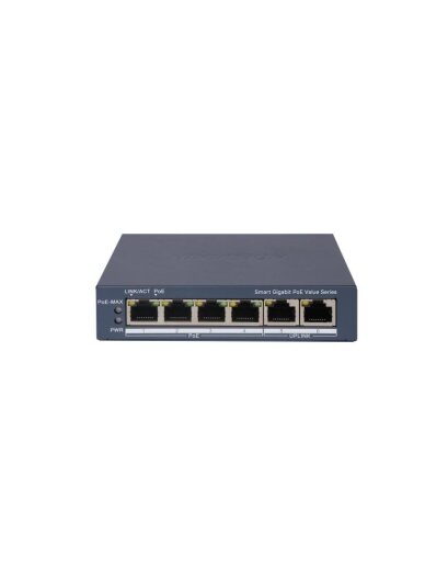 Hikvision 6 prievadų komutatorius DS-3E1506P-EI/M (valdomas) Hikvision 6 prievadų komutatorius DS-3E1506P-EI/M (valdomas)