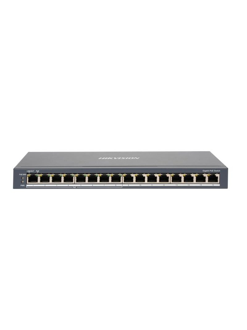 Hikvision 16 prievadų komutatorius DS-3E0516P-O Hikvision 16 prievadų komutatorius DS-3E0516P-O