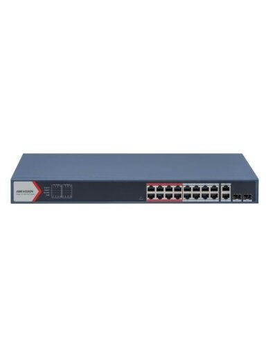 Komutatorius 18 prievadų Hikvision DS-3E1318P-EI(B) (valdomas)